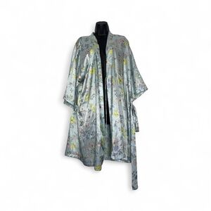 Kohl's Blue Floral Kimono Robe Size Large NEW